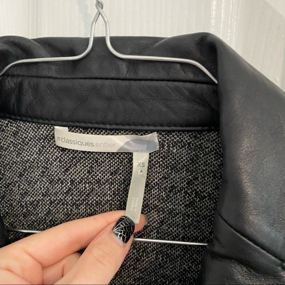 EUC Houndstooth Blazer w Genuine Leather and Wool - Picture 6 of 6